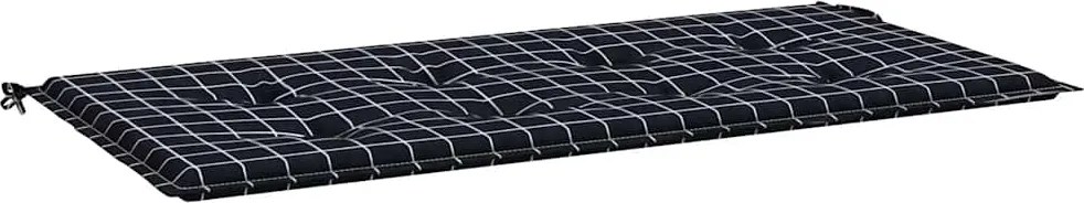 vidaXL Pernă bancă de grădină negru carouri 120x50x4cm textil oxford