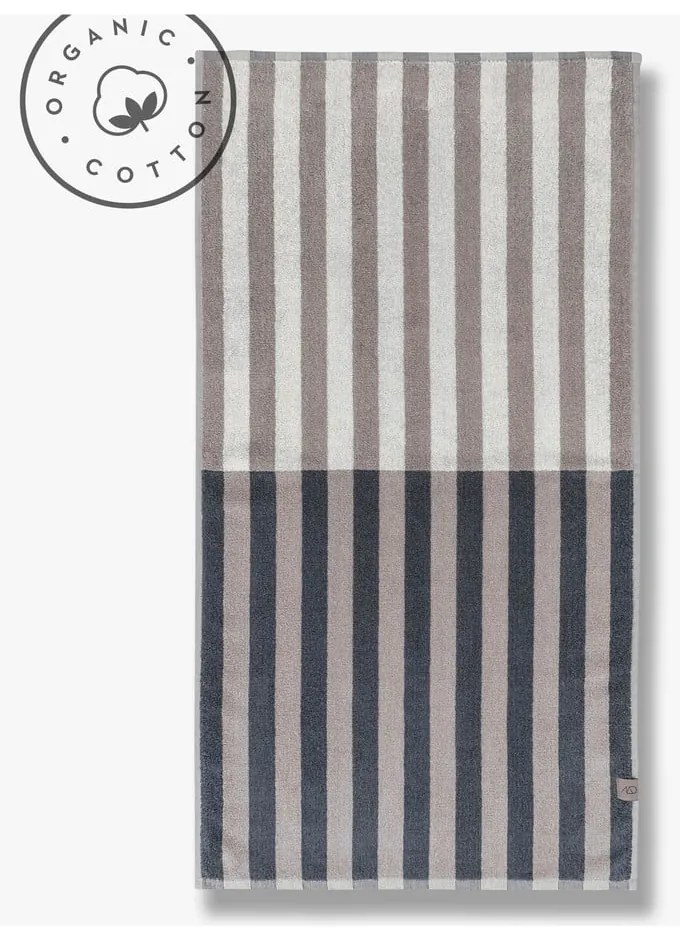 Prosop albastru/gri din bumbac organic 50x90 cm Disorder – Mette Ditmer Denmark