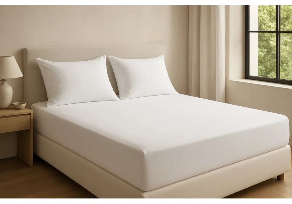 Cearceaf alb din bumbac ranforcé cu elastic 200x140 cm Ranforce – Mila Home Luxury