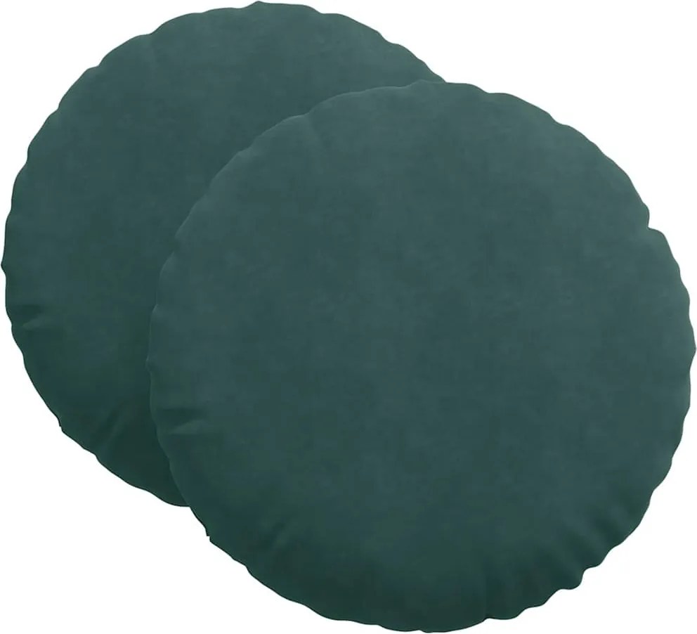 vidaXL Perne de Șezut 2 pcs Verde închis Ø 80 x 29 cm Catifea