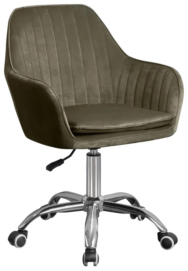 Scaun de birou, gri-maro Taupe tesatura Velvet crom, KLIAN