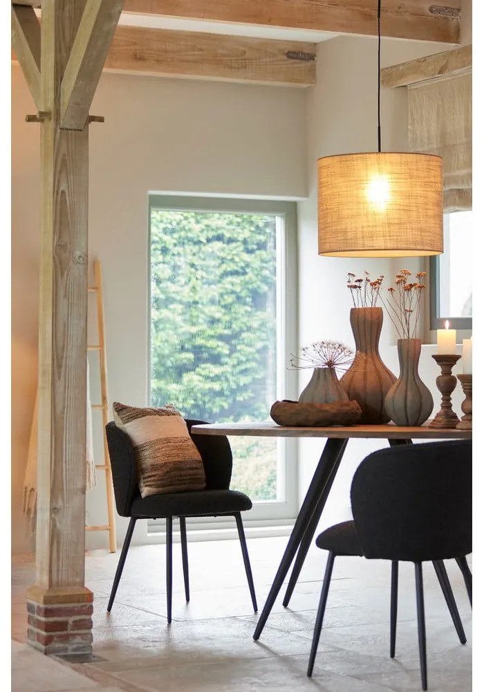 Scaun de sufragerie negru tapițat Elyna – Light &amp; Living