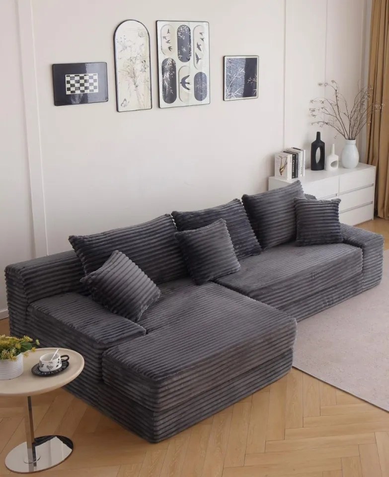 Canapea Colțar Memory Foam HD Soft Lounge | Design Modern &amp; Confort Premium | 5 Culori Disponibile | AlmaCasa (Culoare: Maro)