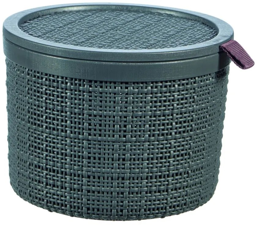 Coș rotund Jute - gri închis