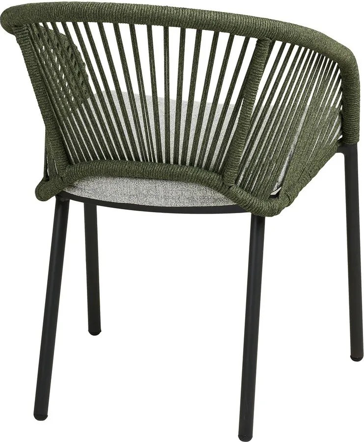 Scaun de grădină verde din metal/capitonat Novella – House Nordic