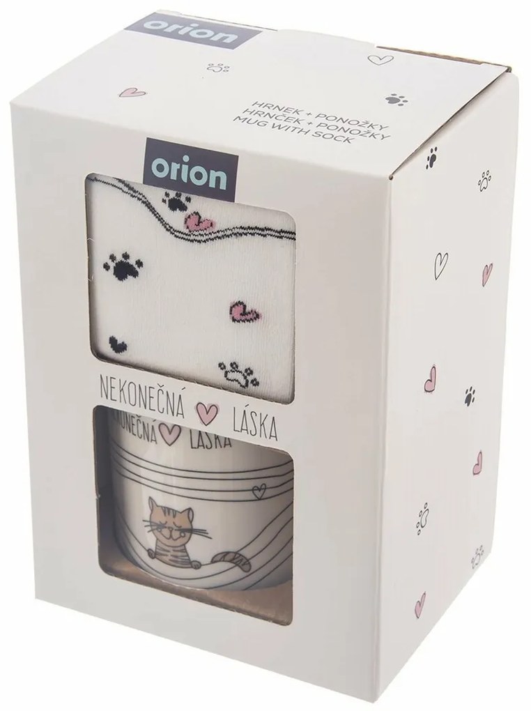 Cană ceramică Orion Infinite love Cat , 0,35 l +cadou Șosete