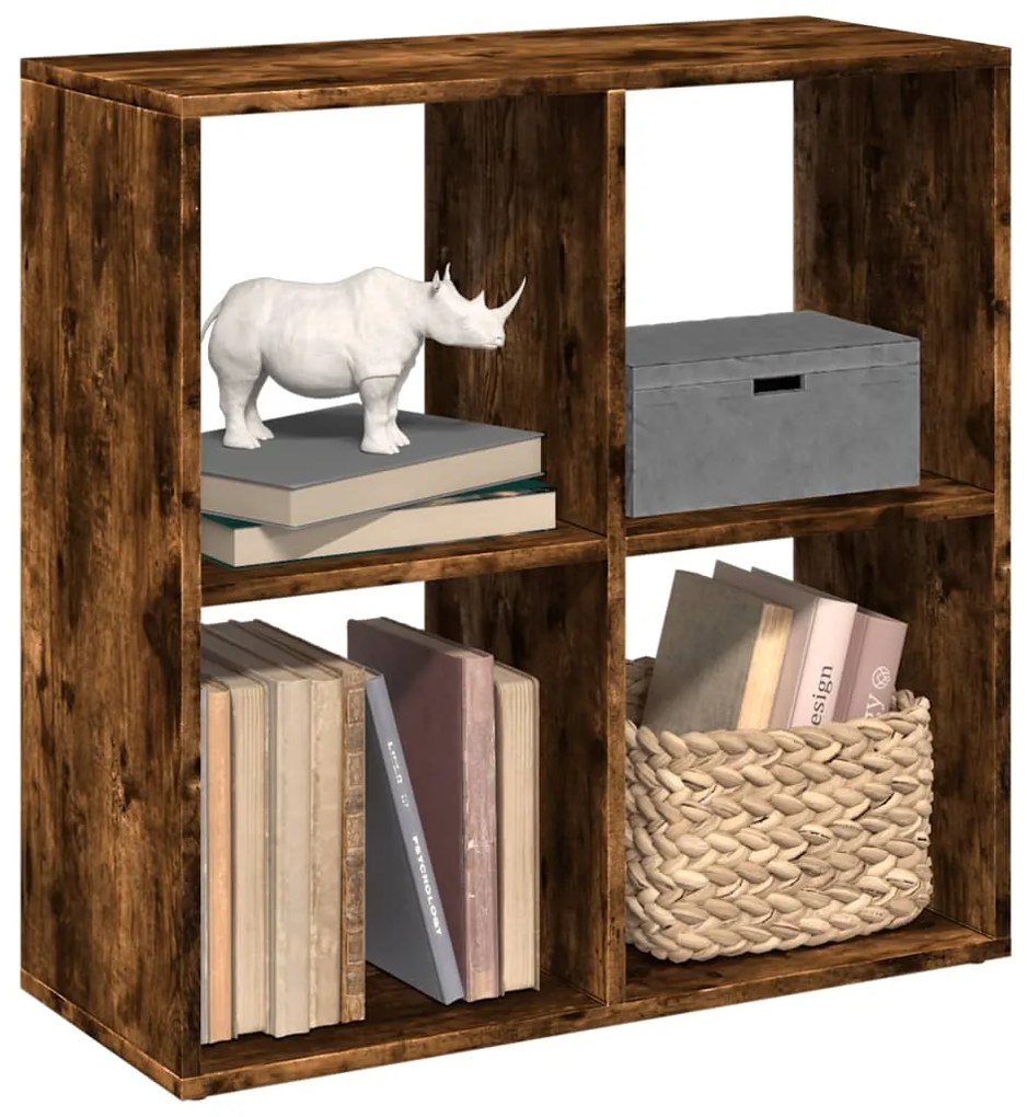 vidaXL Bibliotecă/separator cameră stejar fumuriu 69,5x29x69,5 cm lemn