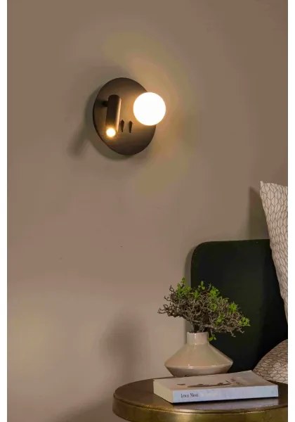 Aplică LED Lucide 77286/02/30 MATIZ 2xLED/3,5W/230V USB negru