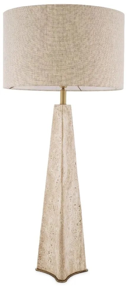 Veioza, Lampa de masa LUX cu baza din travertin Benson