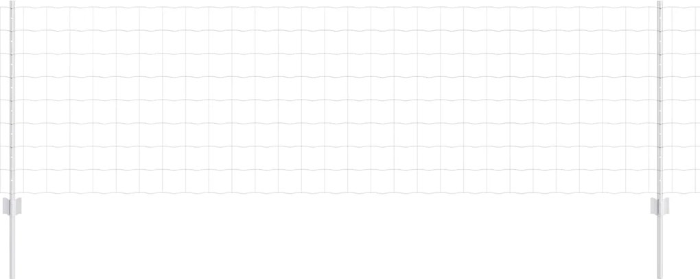 vidaXL Gard cu Stâlp Argintiu 0,8 x 25 m Oțel