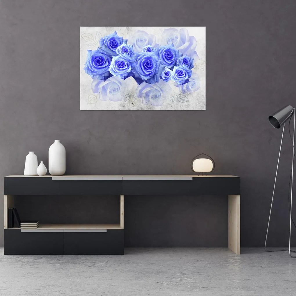 Tablou - Trandafiri albaștri (90x60 cm)