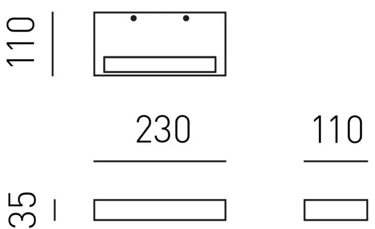 Aplica de perete lumina ambientala LED GAP DOUBLE alb L-23cm, 3000K