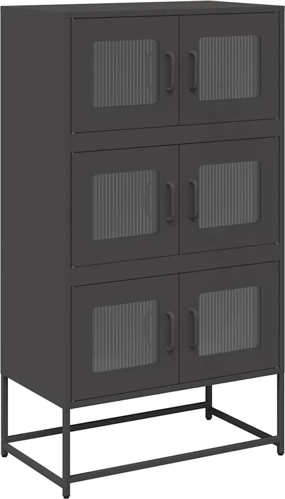 vidaXL Dulap înalt, negru, 68x39x123 cm, oțel