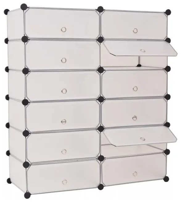 Dulap tip pantofar modular din plastic-alb