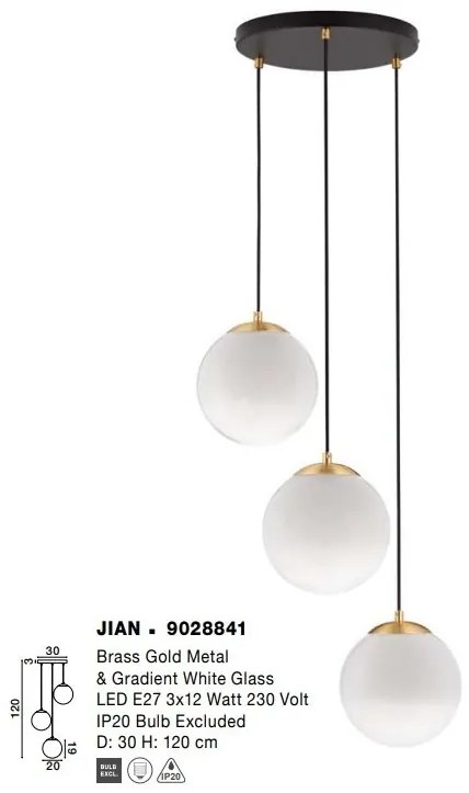 Lustra cu 3 pendule design modern JIAN