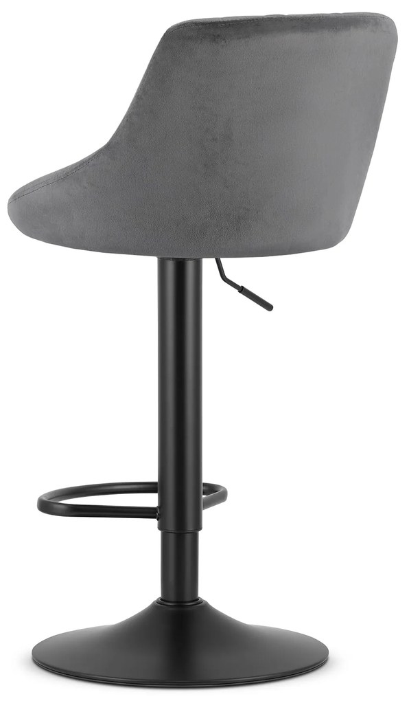 PROMO Scaun de bar gri VELVET KAST cu picior negru II calitate