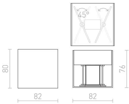Aplică LED de exterior CARRE 2xLED/3W/230V IP54 RED-Design Rendl-R12556