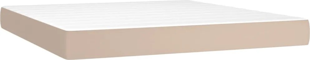 vidaXL Saltea cu arcuri buzunar, fermitate medie, cappuccino, 180x200x20 cm, piele eco