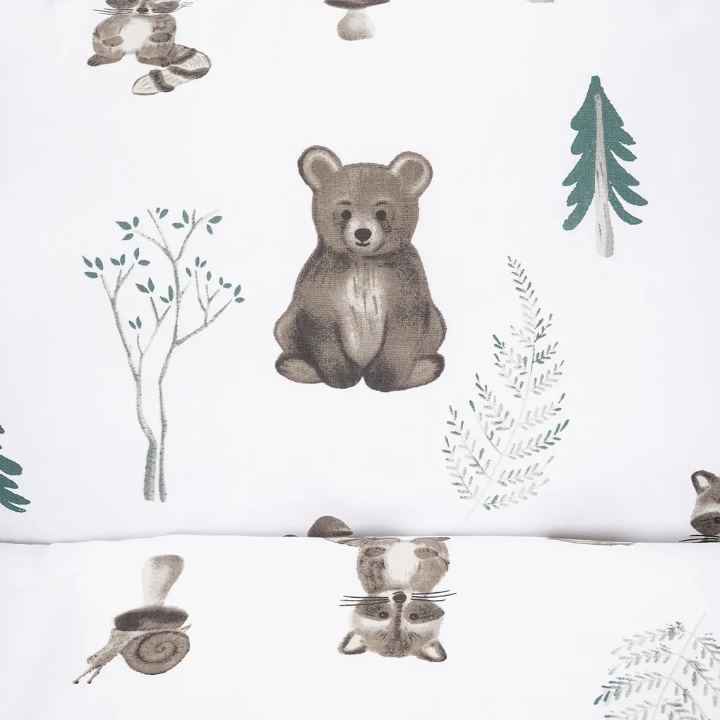 Lenjerie de bumbac pentru pătuț 4Home ForestFriends, 100 x 135 cm, 40 x 60 cm