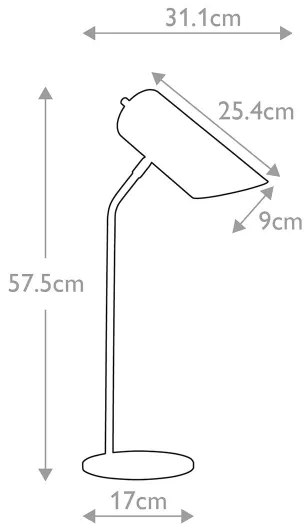 Lampă de masă QUINTO 1xE27/8W/230V gri Elstead QUINTO-TL-GPN