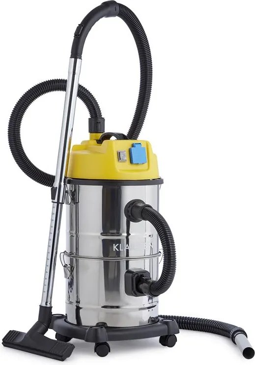 Klarstein Aspirator industrial, Reinraum 3 în 1, pentru aspirare umedă/uscată, aspirator de cenușă, 1800 W, 30 l, oțel inoxidabil