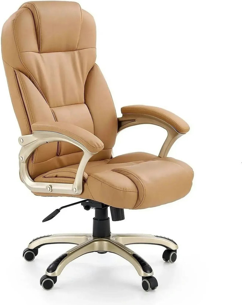 Scaun directorial DESMOND, bej, piele ecologica, 67x70x112/119 cm