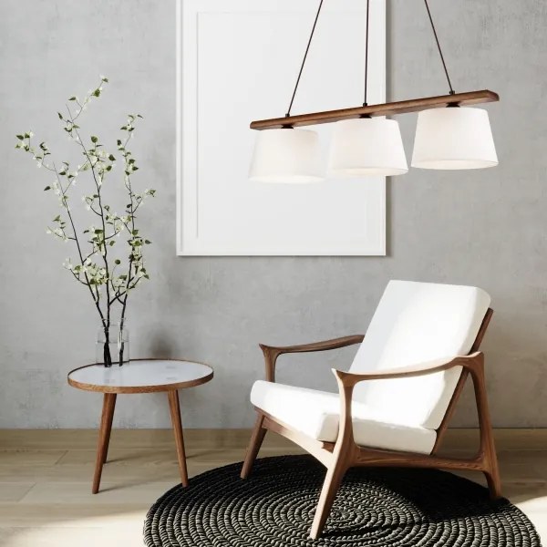 Pendul pe cablu AIDA, 3xE27/60W/230V, Ø25 cm, stejar/nuc