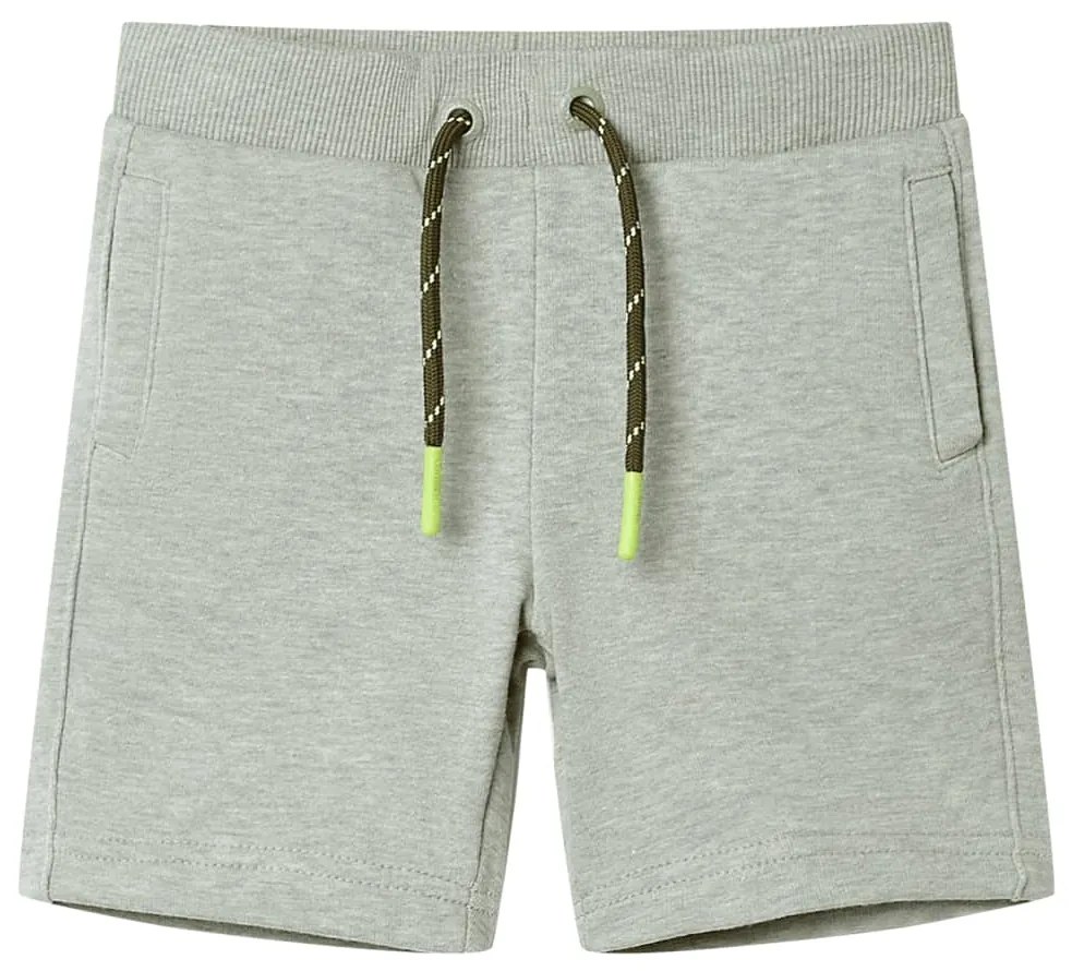 Pantaloni scurți pentru copii cu șnur, kaki deschis melanj, 140