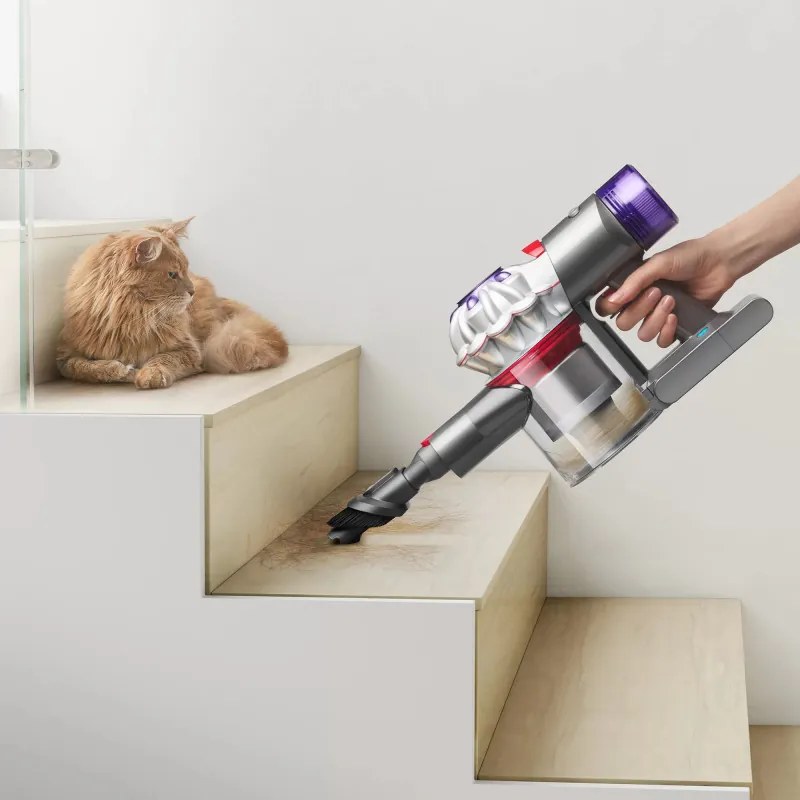 Aspirator vertical Dyson V8 Advanced 492636-01, 130AW, 540ml, 110000 rpm/min, Аutonomie pаnа la 40 min, HEPA, Argintiu