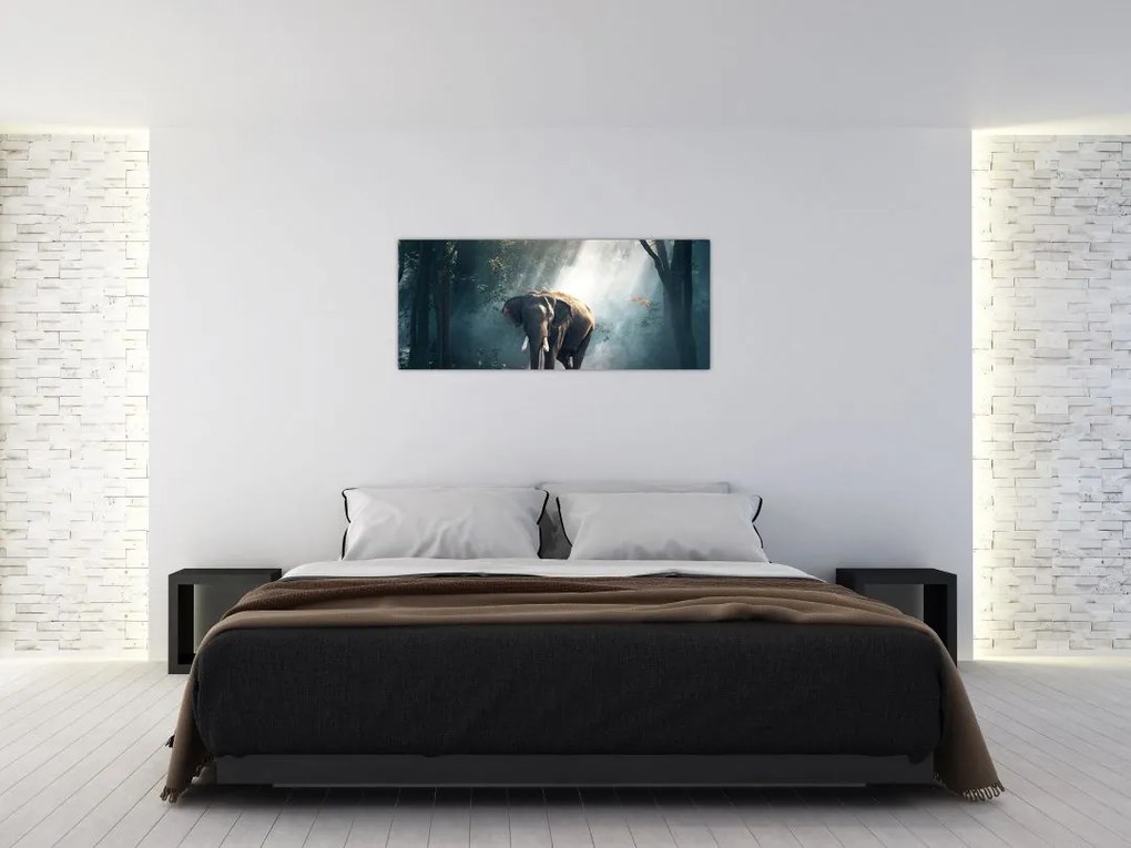 Tablou cu elefant în djunglă (120x50 cm)
