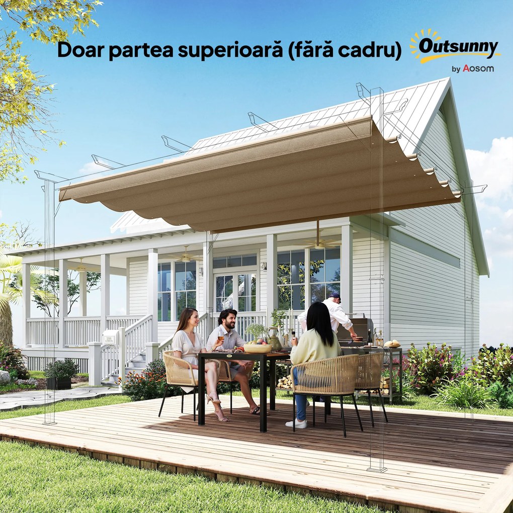 Outsunny Tettuccio di Ricambio per Gazebo 3x3 m con 10 Fori di Drenaggio Grigio | Aosom Romania