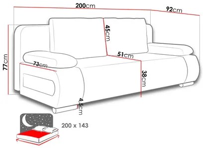 Canapea Erlissa  (gri). Promo -17%. 1122136