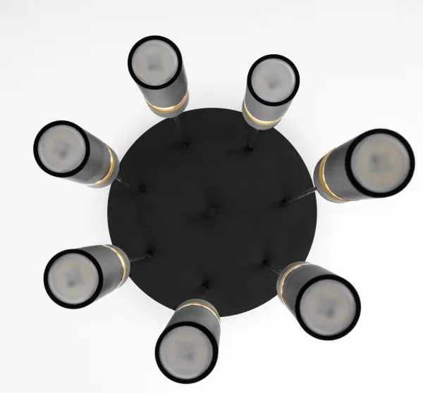 Lustră pe cablu Jupiter 2015 ALAS 7xGU10/10W/230V negru/auriu