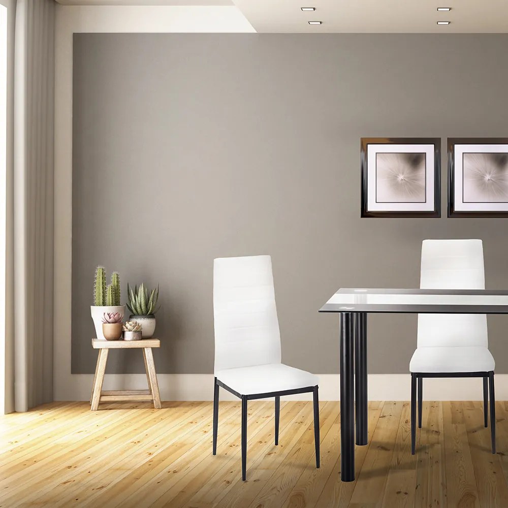 Scaun de masă Tino NOVA în alb și negru