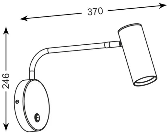 Aplică TUBO WL 1xGU10/50W/230V neagră Zuma Line 20034-BK