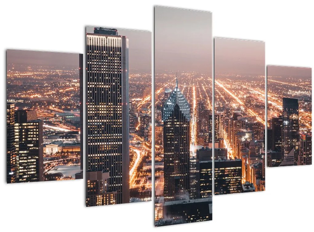 Tabloul cu metropolă luminată (150x105 cm)