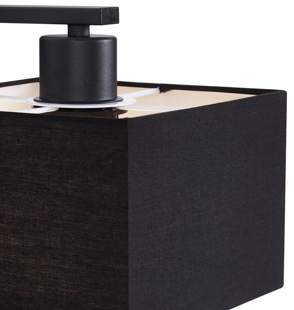 Lampa de perete moderna neagra patrata cu lampa de citit - Puglia