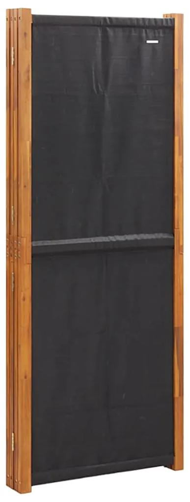 Paravan de camera cu 4 panouri, negru, 280x180 cm Negru, 280 x 180 cm, 1