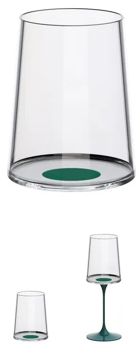 Set 2 pahare de cristal Trebonn SplitGlass 2025123, 280 ml, Ø7.3x9 cm, Posibilitate atasare picior, Verde