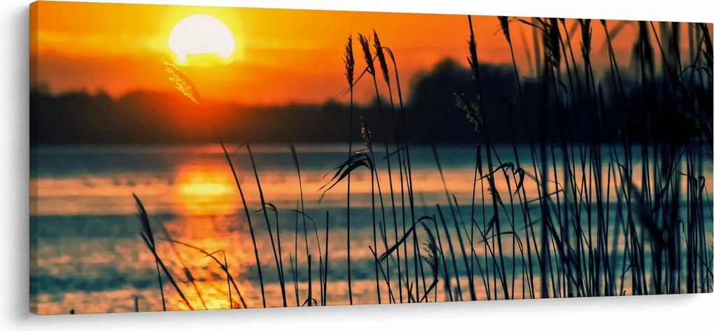Tablou - Apus de soare la lac (120x50 cm)