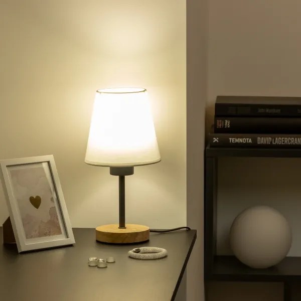 Lampă de masă Brilagi NUBILA WOOD 1xE27/25W/230V stejar/alb