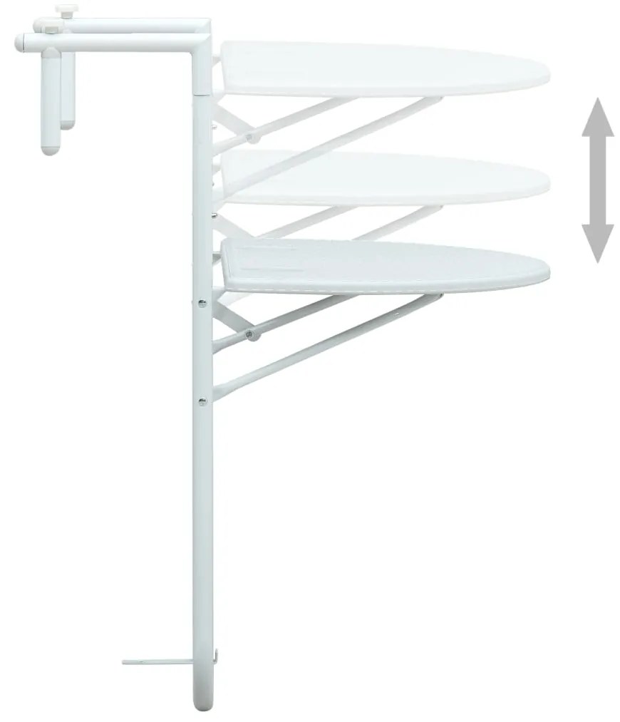 Masa balcon suspendata alb 60x64x83,5 cm plastic aspect ratan 1, Alb