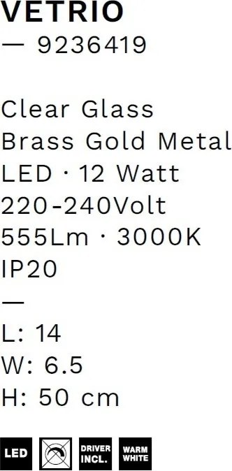 Aplica de perete LED decorativa VETRIO