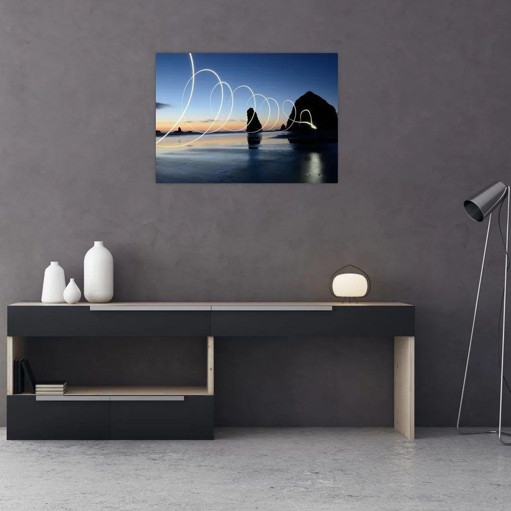 Tabloul - plaja în apus de soare (70x50 cm)