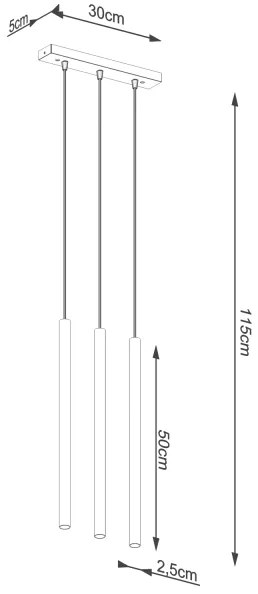 Lustră pe cablu Sollux SL.1171 PASTELO 3xG9/8W/230V auriu