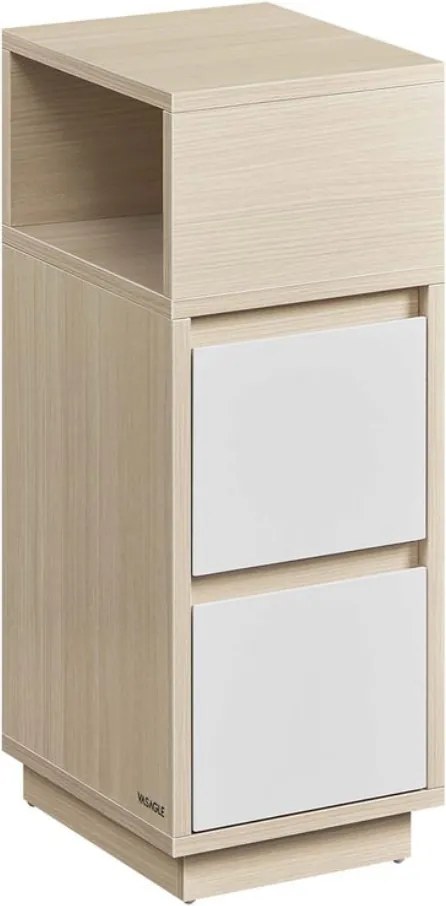 Noptieră ROBIN, 30x25x65cm, alb/bej Vasagle