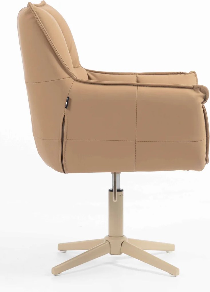 HR560CROSS Scaun Caramel Piele Ecologica Premium Soft cu Bază Crem