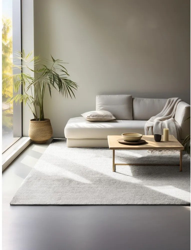 Covor gri deschis reversibil/țesut manual din iută 60x90 cm Bouclé Jaipur – Hanse Home