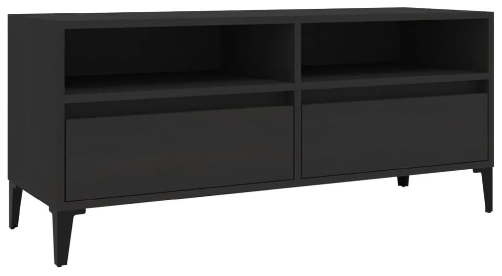 831902 vidaXL Comodă TV, negru, 100x34,5x44,5 cm, lemn prelucrat