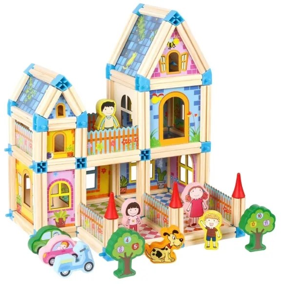 Set de construcție din lemn Castel - 2Kids Toys